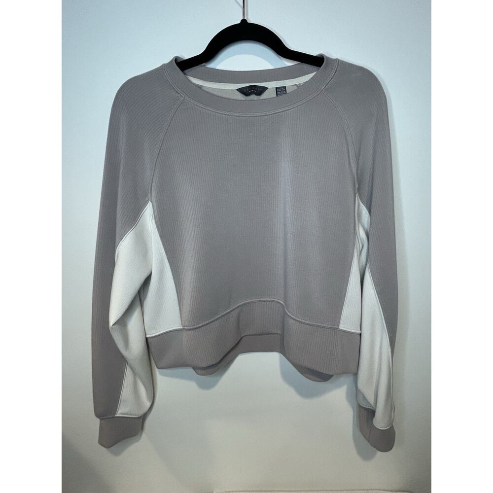 Danskin Womens Cropped Ribbed Crewneck Taupe/beige Size Medium